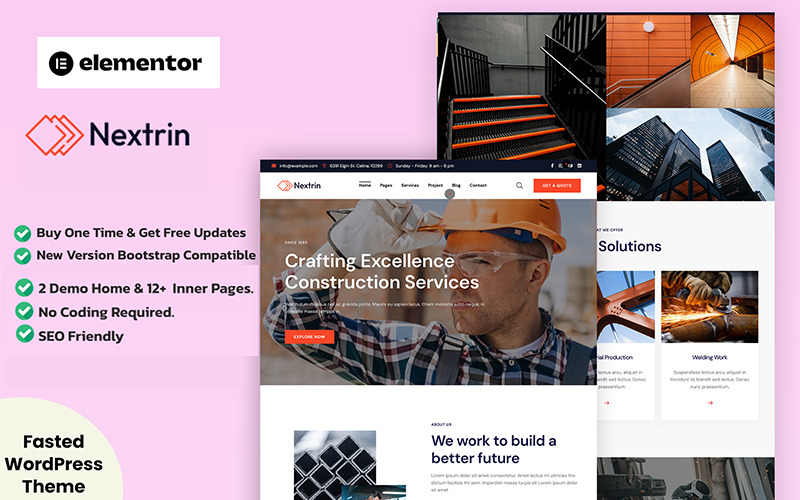 Nextrin – WordPress-Theme für Bau und Konstruktion