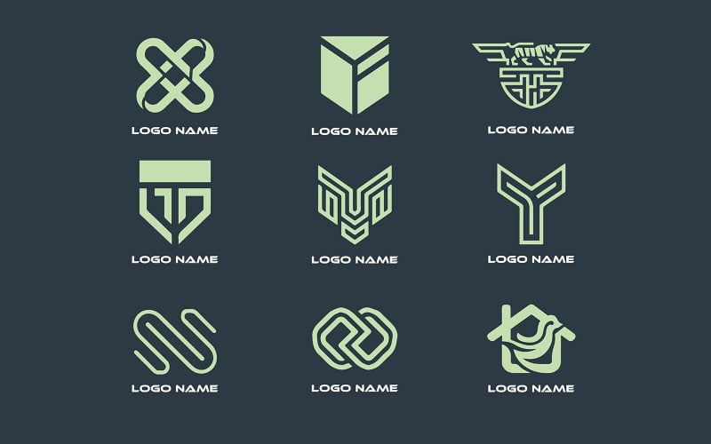 Collectie moderne en minimalistische logo's