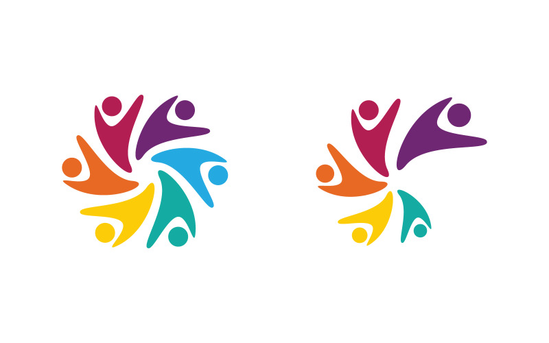 Human care adoption group network and social logo design v.13