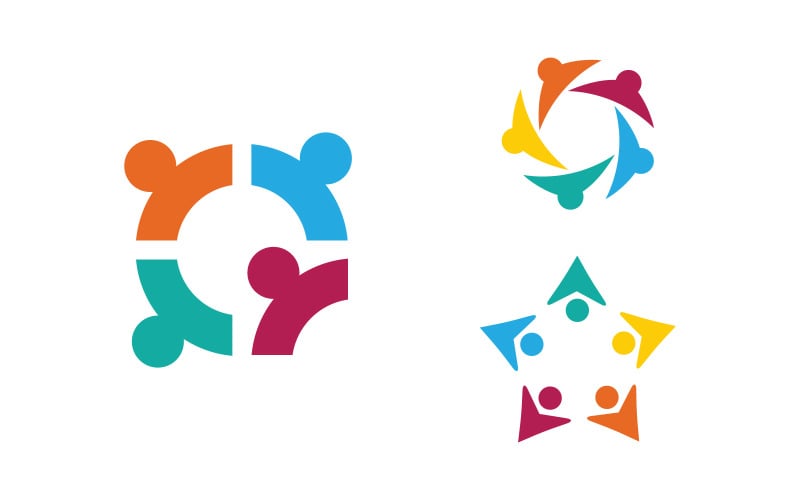Human care adoption group network and social logo design v.16