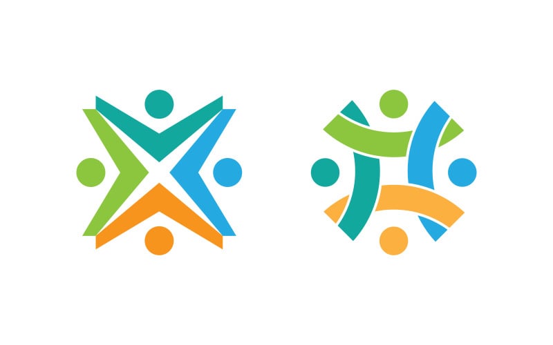 Human care adoption group network and social logo design v.4