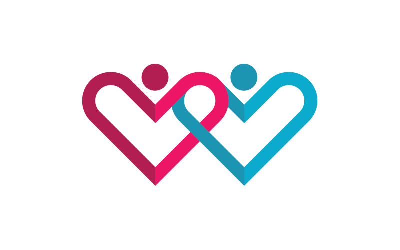 Human care adoption group network and social logo design v.6