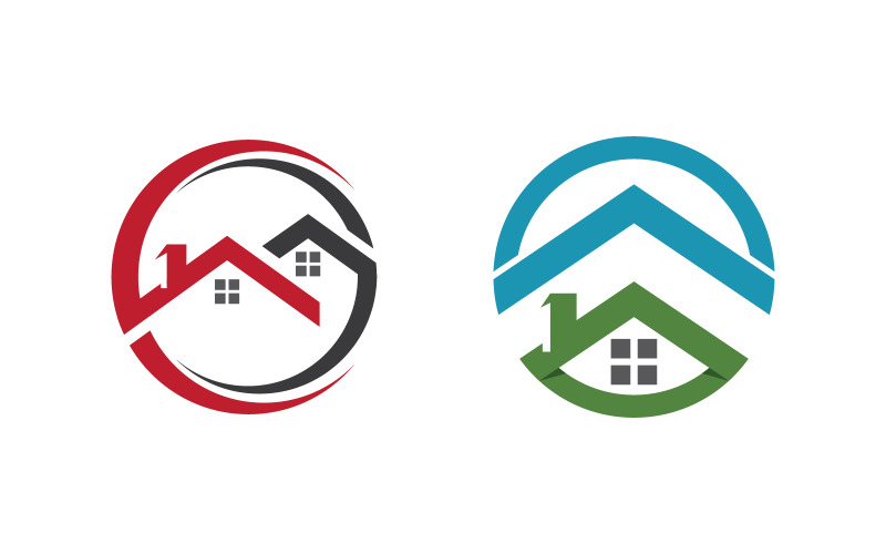 Modèle de logo d'icône de concept de propriété de maison v.10