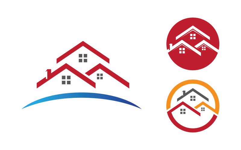 Modèle de logo d'icône de concept de propriété de maison v.11