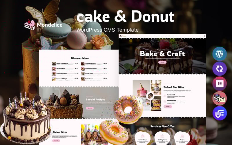 Mondelice - Motyw WordPress dla cukierni i pączków