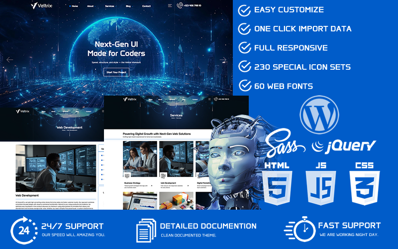 Veltrix - Tema WordPress para Desenvolvimento Web