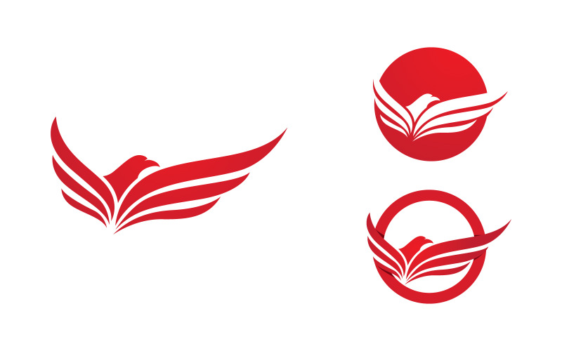 Adelaar, havik, vleugelpictogram Sjabloonlogo-ontwerp v.1