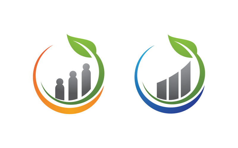 Företagstillväxt Finanskoncept logotyp illustration design v.27