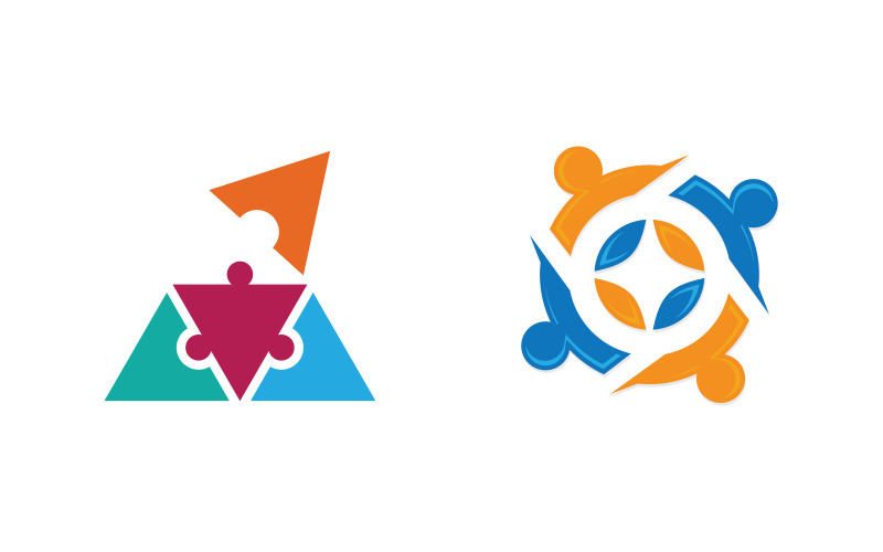 Human care adoption group network and social logo design v.20