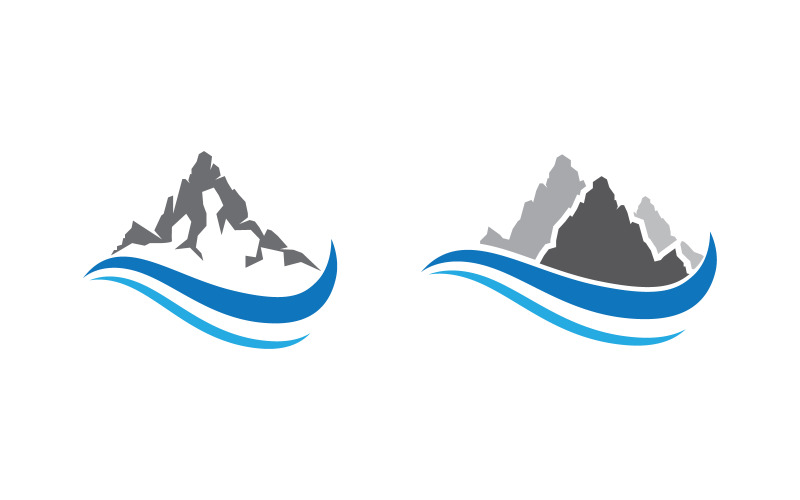 Ikona góry i wzgórza Logo ilustracja projekt Szablon v.9