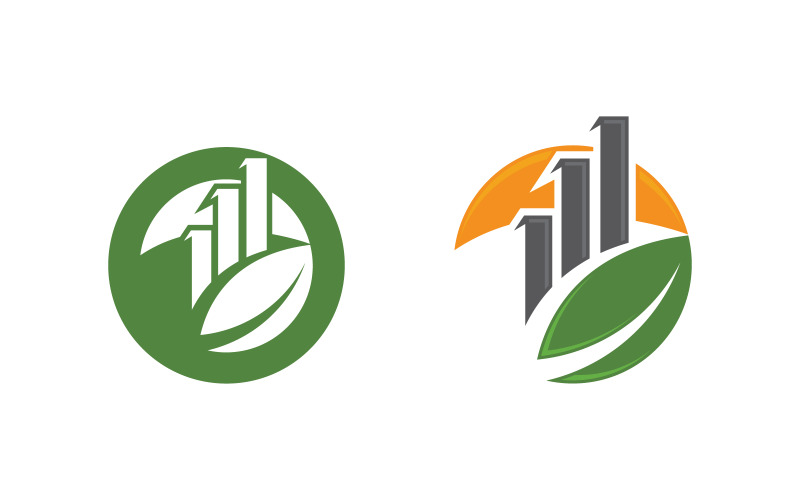 Illustration de conception de logo de concept financier de croissance d'entreprise v.2