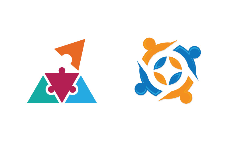 İnsan bakımı benimseme grubu ağı ve sosyal logo tasarımı v.20