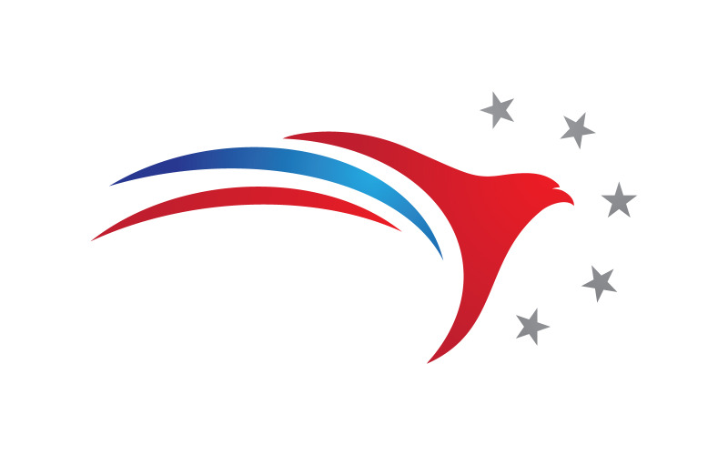 Modèle de conception de logo d'icône d'aile d'aigle et de faucon v.8