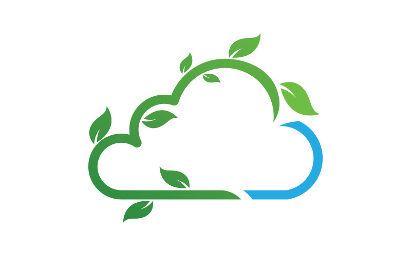 Modèle de conception de logo de concept de feuille d'arbre écologique pour une vie saine v.1