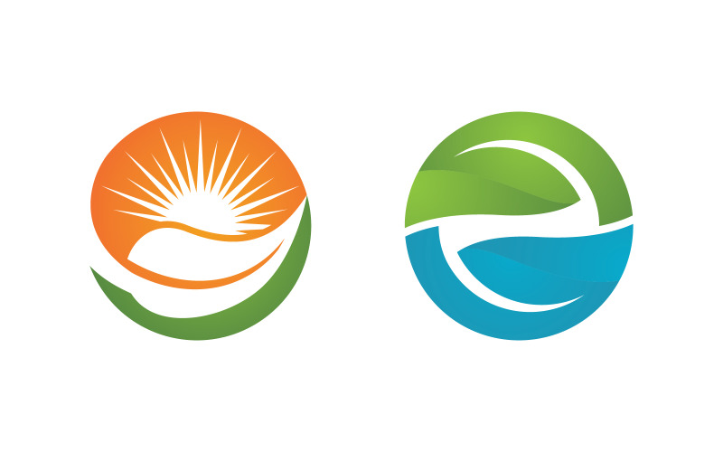 Modèle de conception de logo de concept de feuille d'arbre écologique pour une vie saine v.6
