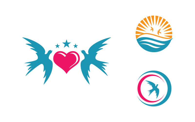 Plantilla de diseño de logotipo de icono de ala de águila y halcón v.2