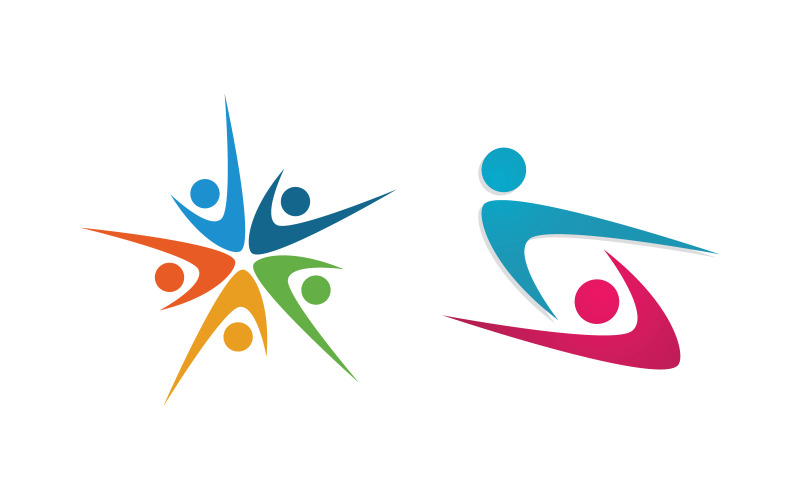 Rede de grupos de adoção de cuidados humanos e design de logotipo social v.19