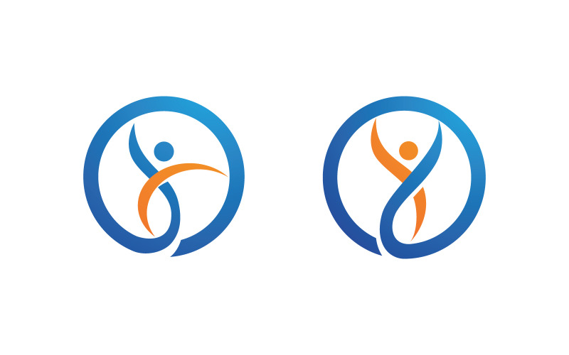 Gezond leven Human fit sport logo teken illustratie v.39