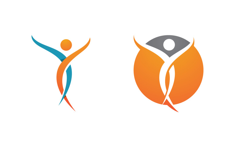 Ilustração do logotipo do esporte de aptidão humana saudável v.64