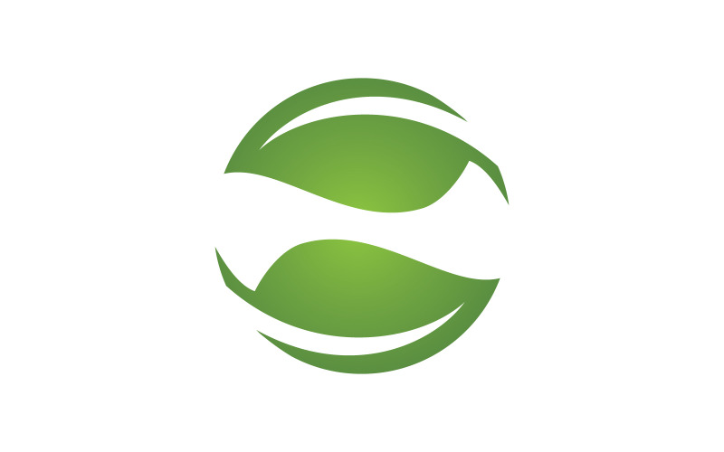 Modello di progettazione del logo del concetto di foglia di albero ecologico di vita sana v.4