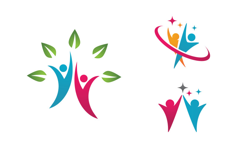 Rede de grupos de adoção de cuidados humanos e design de logotipo social v.26