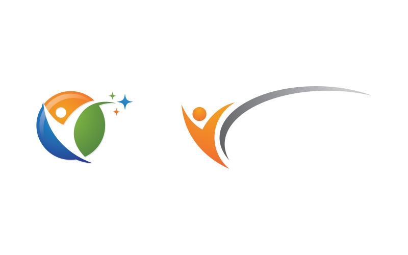 Zdrowe życie Ludzkie logo sportowe ilustracja v.69