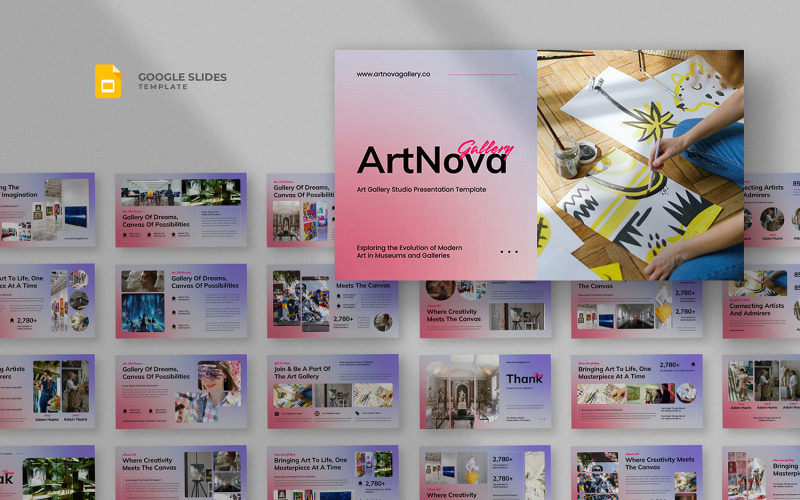 Artnova - Šablona Google Slides pro galerii umění