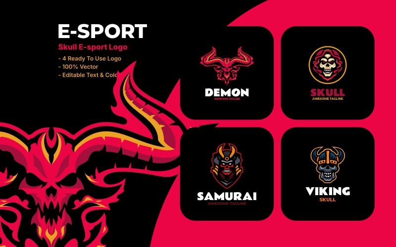 4 projekty logo maskotki e-sportowej