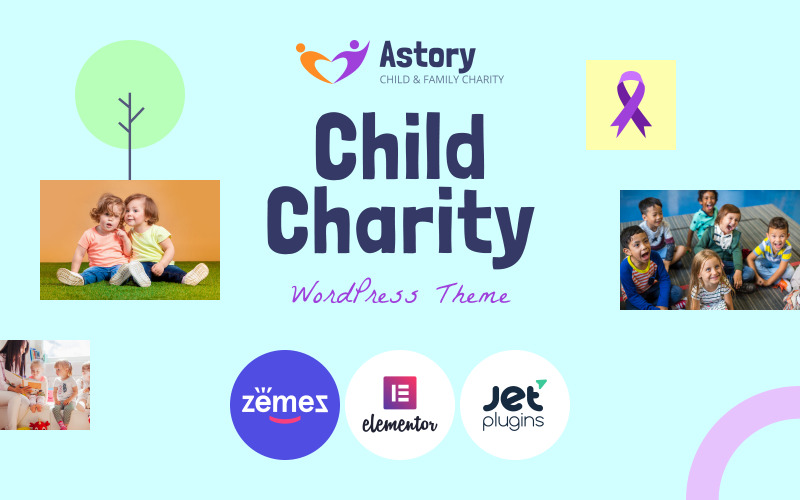 Astory - Šablona WordPress pro dětskou charitu a neziskovou organizaci na podporu komunity