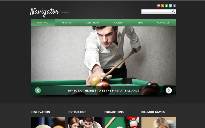 бильярд отзывчивый шаблон joomla