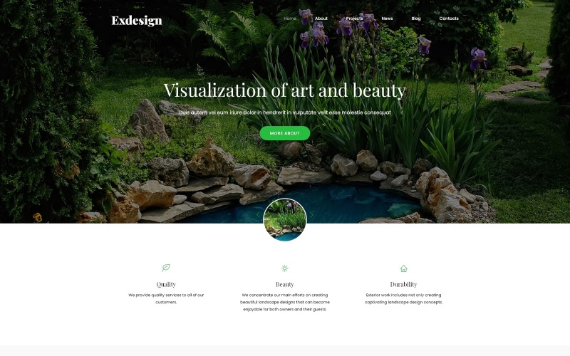 Exdesign - Plantilla Joomla creativa multipágina de diseño exterior
