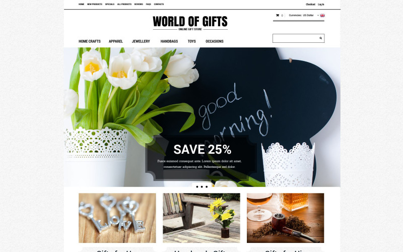 Modèle de boutique de cadeaux ZenCart