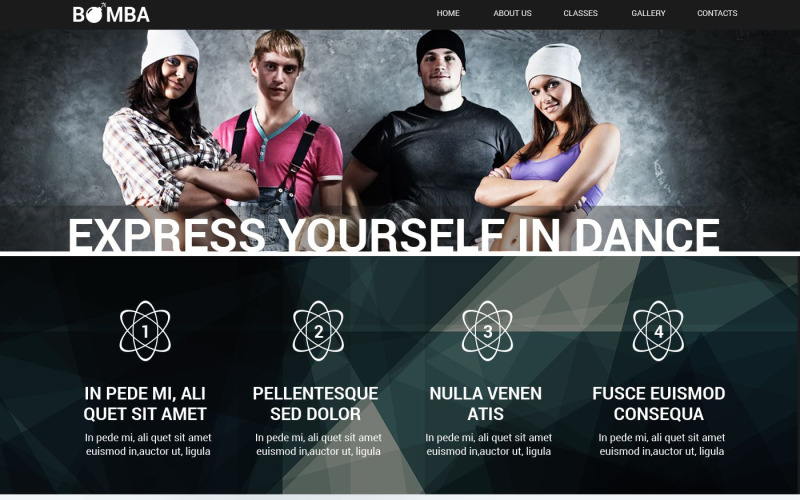Modèle de site Web réactif Dance Studio