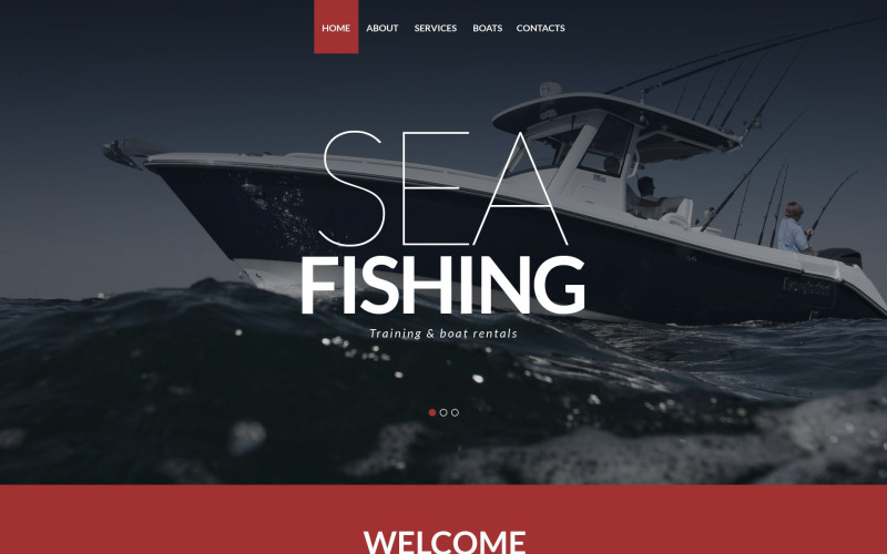 Modèle de site Web réactif de pêche