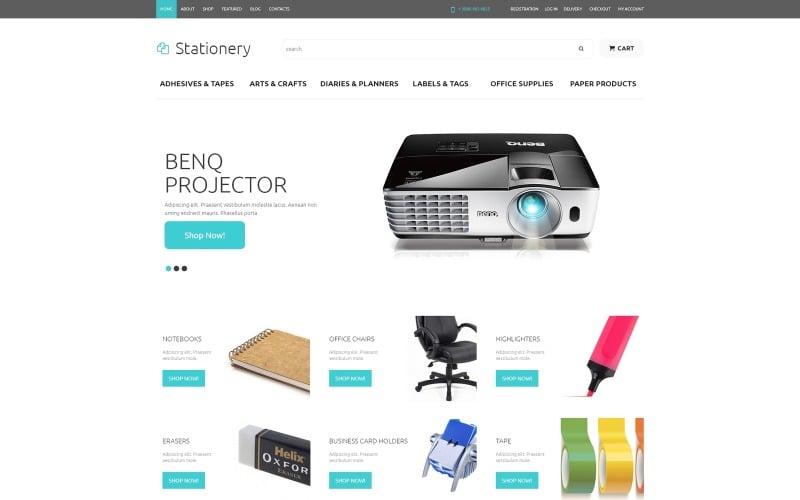 офисные принадлежности тема woocommerce