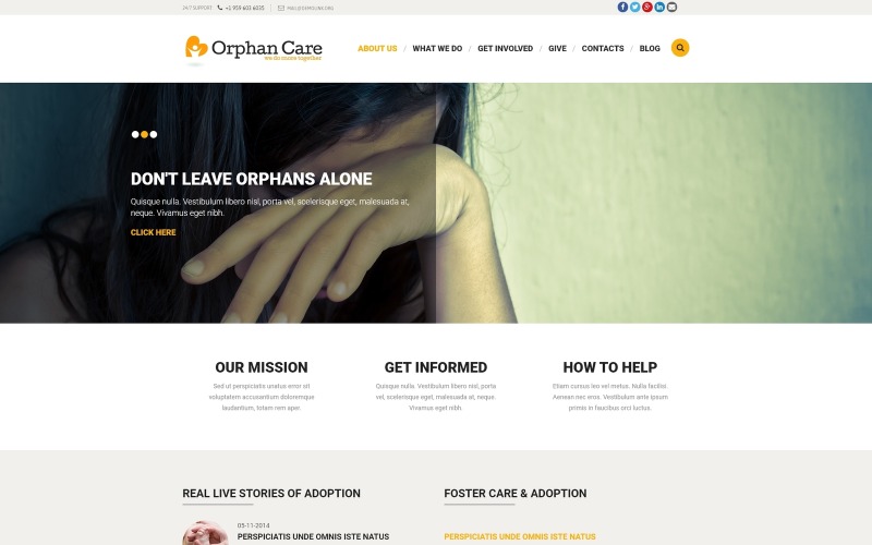 Orfanato Donations Joomla Template
