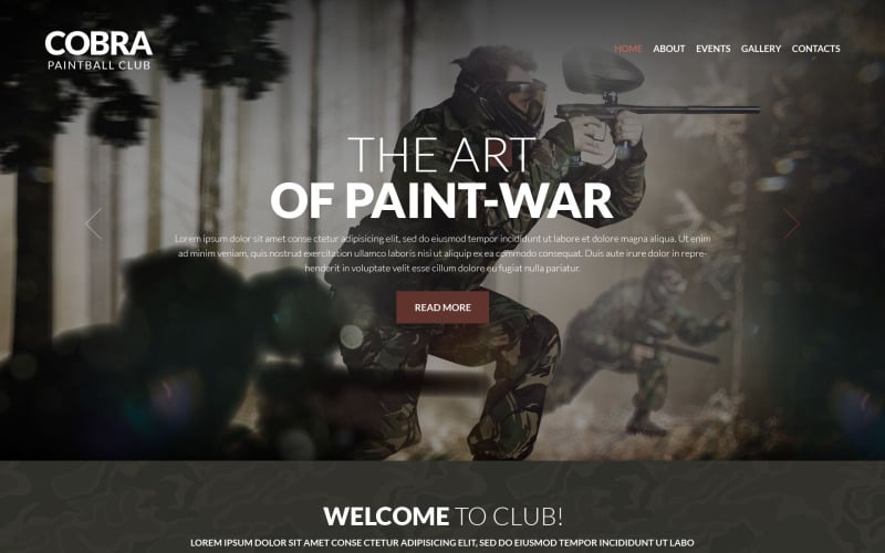 Paintball Responsive webbplats mall