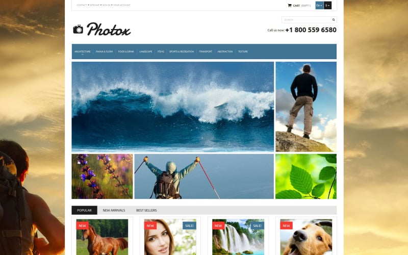 PrestaShop-thema voor foto's en video's