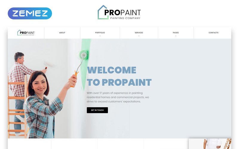 PROPAINT - Schilderbedrijf Creatieve HTML-websitesjabloon met meerdere pagina's