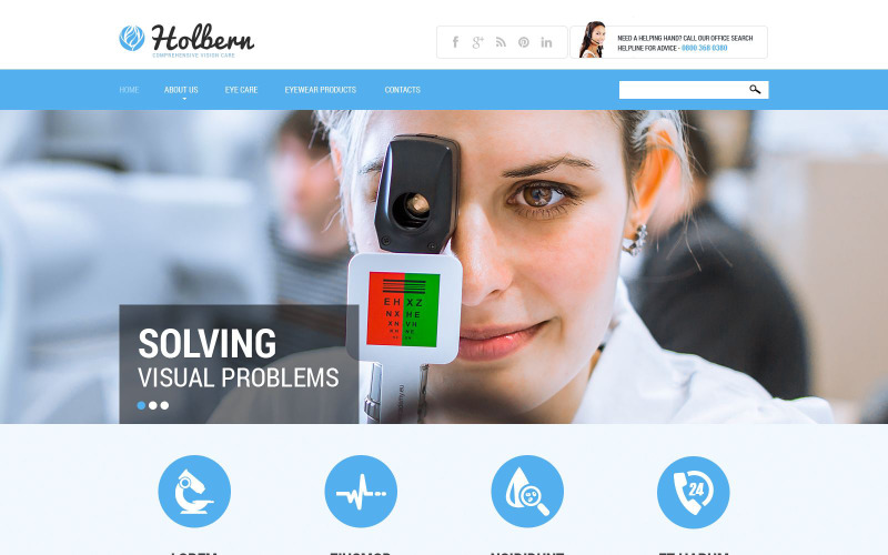 Responsieve websitesjabloon van de optometrist