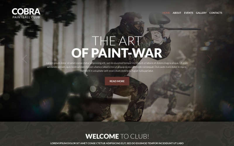 Responzivní webová šablona Paintball