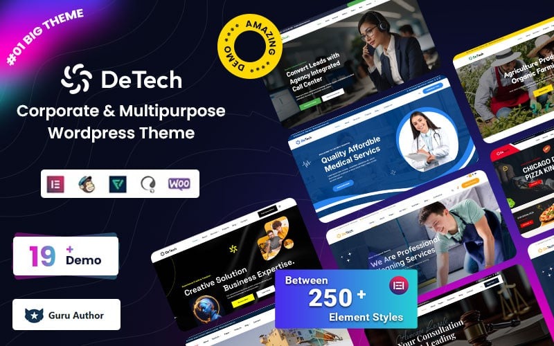 Detech - responzivní WordPress šablona pro firmy a víceúčelové použití
