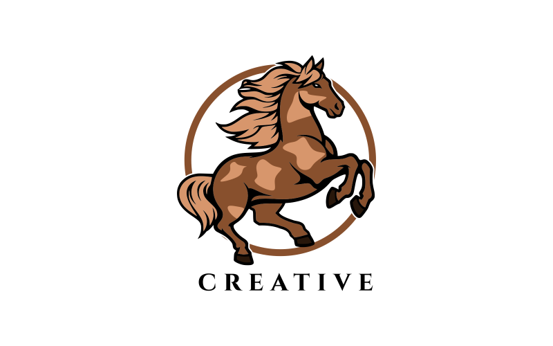 Elegante logo-sjabloon voor een rennend paard