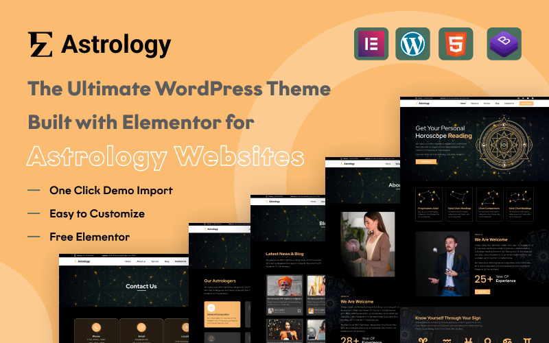 EZ Astrology – Tema WordPress perfetto per l'astrologia