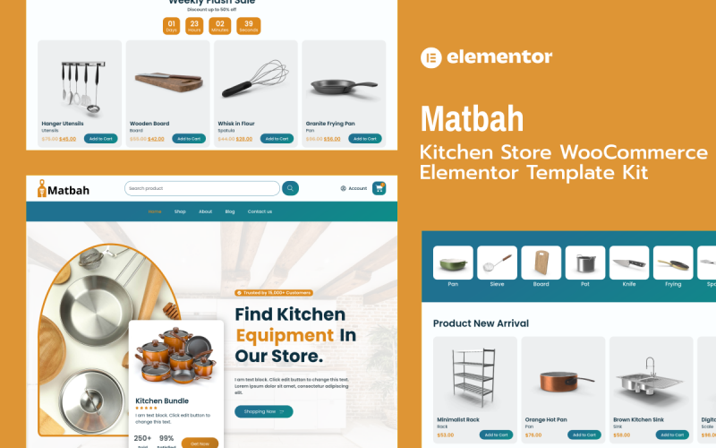 Matbah – WooCommerce Elementor Pro-Vorlagenkit für den Küchengeräteladen