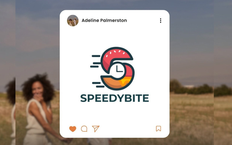 Modello di logo moderno per ristoranti e consegna di cibo a domicilio: perfetto per app, asporto e online