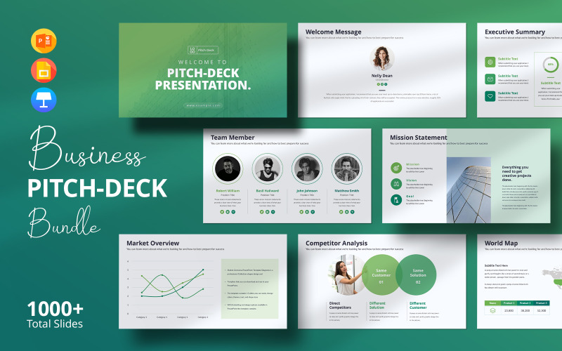 Modelo de apresentação de pitch deck para investidores - Impressione investidores, feche negócios