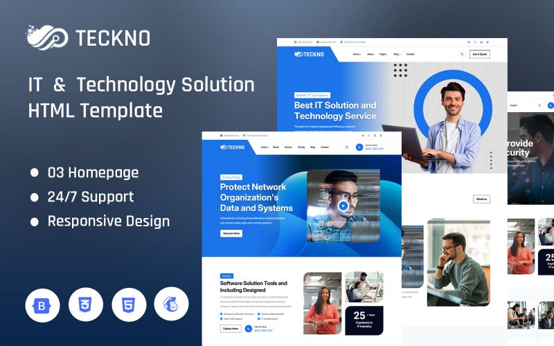 Teckno -  IT  &  Technology Solution Multipurpose Website Template