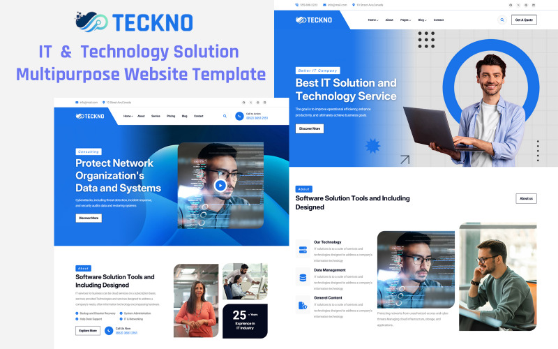 Teckno - Plantilla de sitio web multipropósito para soluciones de TI y tecnología