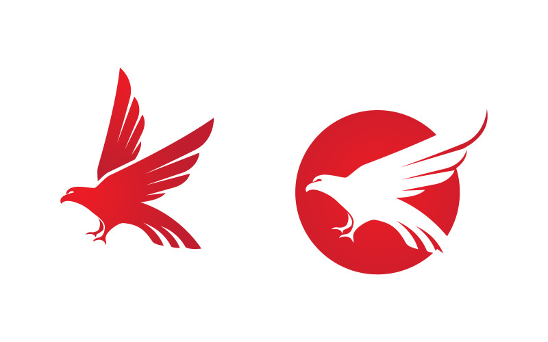 Modèle de logo d'icône d'aile d'aigle et de faucon v.18